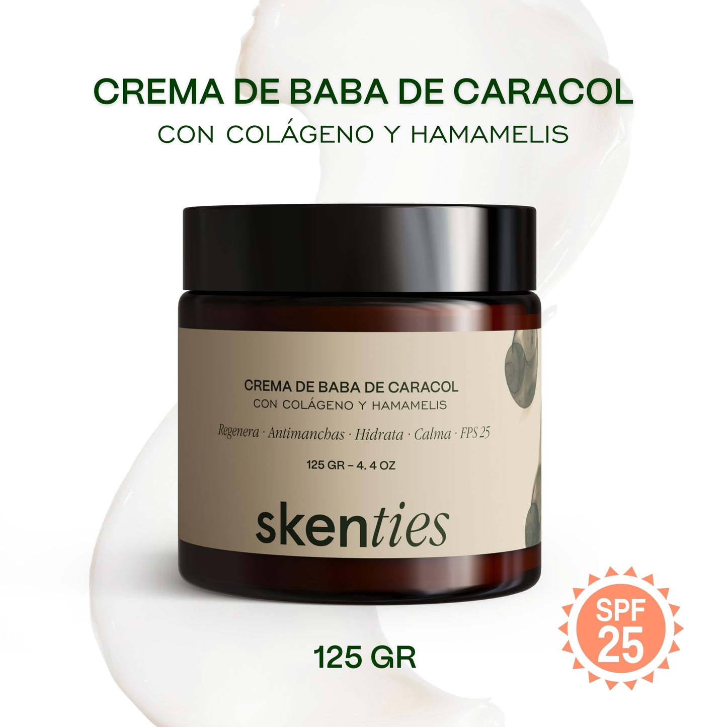 Crema Facial Baba de Caracol, Colágeno y Hamamelis FPS 25 - 125g