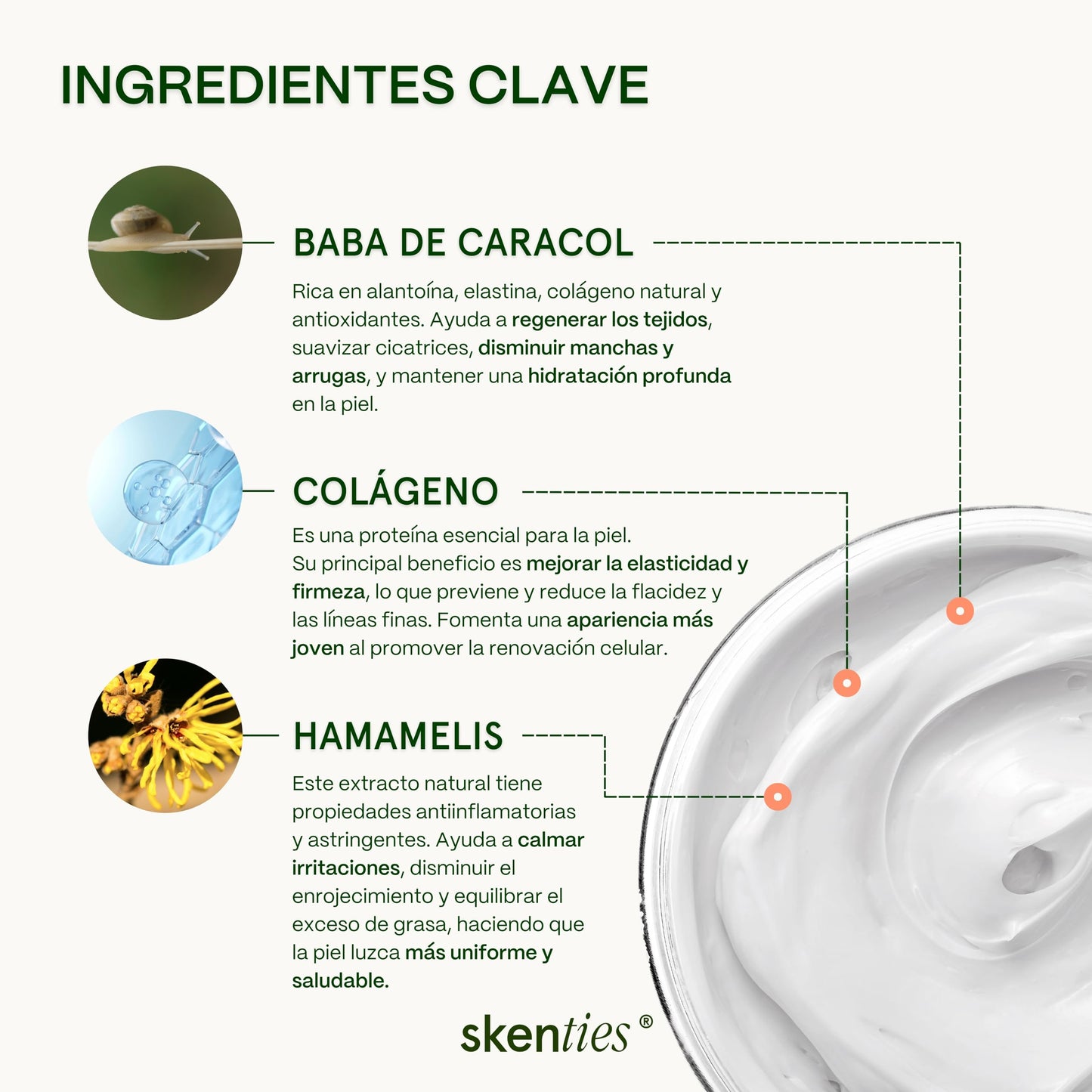 Crema Facial Baba de Caracol, Colágeno y Hamamelis FPS 25 - 125g